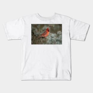 Male Northern Cardinal Kids T-Shirt